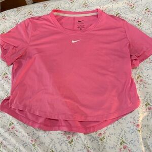 Nike Dri-FIT Cropped Training Tee in Hot Pink